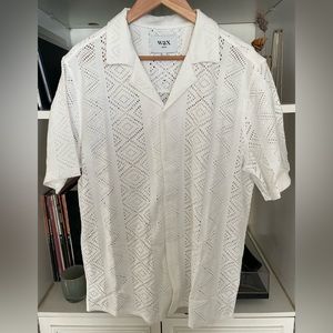 Wax London Didcot Geo White Lace Shirt